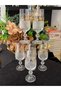 6 Person Hand-Cut Bohemia Crystal Plain Gold Gilt Brown or Water Glass Cup (180ml) Milan - 7