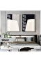 Amazing | Abstract | Black-Grey Abstract Combination 02 | Framed Glass Table 2 Pieces Vertical