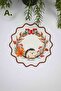 Watercolor Autumn Hedgehog Design Embroidery Edge Cocktail Napkin 1 Piece