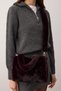 Plum Faux Fur Women's Shoulder and Hand Bag Takaw26Oc00071 - 3