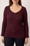 Burgundy Waffle Textured Fabric Knitted Plus Size Blouse Tbbaw26Af00034 - 3