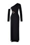 Siyah Cut Out ve Aksesuar Detaylı Örme Maxi Abiye & Mezuniyet Elbisesi TPRAW26AE00012 - 5