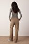 Vizon Wide Leg Kadife Çıtçıtlı Esnek Örme Pantolon TWOAW26PL00114 - 5