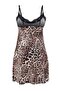 Siyah-Çok Renkli 3'lü Çeyiz Set Leopar Saten Dokuma Gecelik THMAW26GC00011 - 10