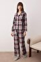 Çok Renkli Pamuklu Ekoseli Kışlık Kalın Flanel Dokuma Pijama Takımı THMAW26PT00175 - 4