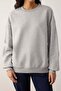 Gri Melanj Oversize/Geniş Kesim Slogan Sırt Baskılı Bisiklet Yaka Örme Sweatshirt TWOAW26SW00236 - 3