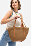 Oval Leather Base Leather and Straw Handle Snap Fastener Lined Soft Beach Imported Straw Bag - 5