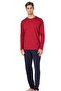 6099 Men's Burgundy Long Sleeve Crew Neck Pajama Set