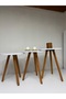 38-41-44 cm Light Oak Wood Coffee Table Furniture Leg Conical 9 Pieces (Including Apparatus and Screws) - 2