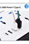 شريط طاقة 10 في 1 مع منافذ USB و Type C، لوحة تمديد 13 أمبير 2500 واط، سلك تمديد متين بطول 5 أمتار، حماية من التيار المفاجئ، مقبس متعدد الاستخدامات للمنزل والمكتب - 2