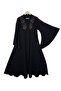 Elegant Black Abaya with Embroidered Shoulder Design – Corean Nada Fabric – Sizes 54 to 60