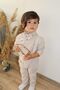 Cream Gingham Baby Boy Children's Shirt Salopette Bow Tie Set - 2