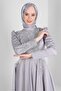 PUL PAYET EMBROIDERED MATTE SATIN EVENING DRESS 50370 - 2