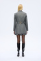 Houndstooth Patterned Buttoned Blazer Jacket Gray - 5