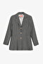 Houndstooth Patterned Buttoned Blazer Jacket Gray - 2