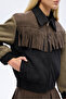 Tasseled Match Detail Jacket Black - 3
