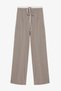 Double Waist Detailed Lace-Up Wide-Leg Trousers Gray - 2