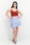Women Petite Floral Tiered Mini Skirts, Disty Blue - 3
