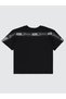 Striped Oversized T-Shirt for 6-9 Years Old - Black - 2