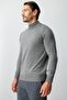 Anthracite Modern Fit Slim Fit Half Fisherman Plain Long Sleeve Knitwear - 4