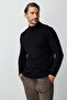 Black Modern Fit Slim Fit Half Fisherman Plain Long Sleeve Knitwear - 5