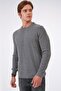 Gray Regular Fit Jacquard Cotton Crew Neck Knitwear - 3