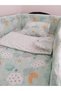 100% Cotton 70X110 Park Crib Side Protection Sleeping Set Green Crescent Star (7 Pieces) - 3