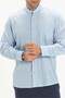 Long Sleeve Şile Fabric Judge Collar Single Pocket Men's Summer Shirt Ice Blue 3027 - 3