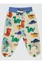 Dinosaur Printed Booties 6-18 Months Sweatpants - Ecru 3-6 Months