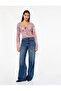 Boat Neck Long Sleeve Lace-Up Neckline Gipeli Chiffon Blouse - 2