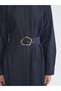 Peak New Season Shirt Collar Belted Jean Dress - 3