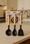 Silicone Bamboo Handle Serving Set 3 Pieces |   Spatula, Ladle, and Serving Spoon - 3