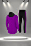 Women's Purple Special Supra Combed Cotton Comfortable Tracksuit Set for Running and Walking (S-3Xl) - 4
