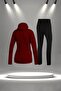 Plus Size Women's Burgundy New Supra Combed Cotton Comfortable Two Piece Zippered Stylish Tracksuit Set (4XL-10 - 4