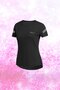 Plus Size Women's Black Dri-Fit Fabric Unprinted Crew Neck Tshirt for Hiking 4Xl-10Xl