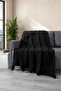 Pompom Knitwear Knitted Tv Blanket – Knitted Sofa & Shoulder Shawl & Knee Blanket – 130X170 cm – Black