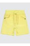 Lace-Up Shorts with Ribbed Waistband for 6-18 Months - Yellow