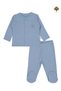 Set of Organic Cotton 0-6 Month Baby Pajamas - Blue