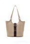Mink/Brown Shk269 Faux Leather Single Compartment, Snap Fastener, Hand, Arm and Shoulder Bag