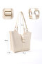 Cream Shk269 Faux Leather Single Compartment, Snap Fastener, Hand, Arm and Shoulder Bag - 4
