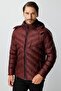 Bordo Standart Fit Kapüşonlu Kapitone Şişme Spor Erkek Mont
