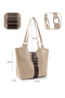 Mink/Brown Shk269 Faux Leather Single Compartment, Snap Fastener, Hand, Arm and Shoulder Bag - 4