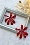 Red Wild Flower Earrings I Mev'Art Collection - 3