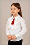 White Shirt / School Shirt with Long Sleeve Removable Scarf and Accessories for Girls - 4