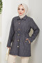 Women's Waist Tunnel Pass-Through Quilted Jacket Coat