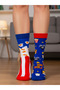 Left and Right Popcorn Patterned Socket Socks
