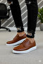 High Quality Slide Model Faux Leather Lace-Up Casual Comfortable Classic Shoes Brown - 4