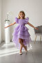 Flared Fluffy Tail Ktkat Chiffon Luxury Children's Evening Dress Aby229