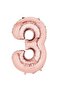 36 - 40 cm Foil Balloon Rose Gold 3 Numbers - 2