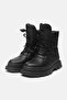 Allen Black Color Parachute Fabric Miflon Women's Thick Soled Boots - 2